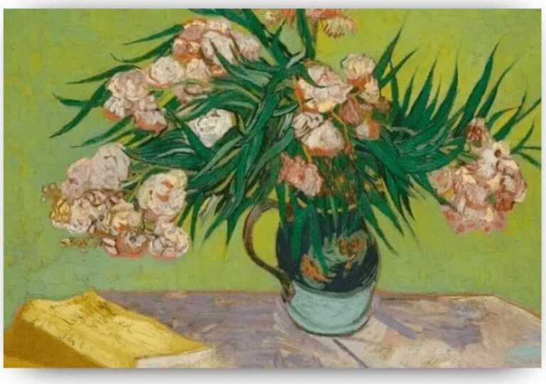 Diamond Painting Oleanders voorbeeldafbeelding van het volledige ontwerp