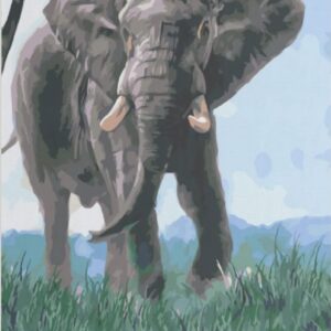 Diamond Painting Olifant in de natuur voorbeeldafbeelding van het volledige ontwerp