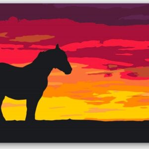 Diamond Painting Oorlogspaard voorbeeldafbeelding van het volledige ontwerp