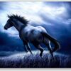 Diamond Painting Paard in het donker voorbeeldafbeelding van het volledige ontwerp