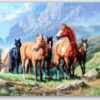 Diamond Painting Paarden in een veld voorbeeldafbeelding van het volledige ontwerp
