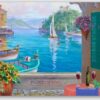 Diamond Painting Portofino-reflecties voorbeeldafbeelding van het volledige ontwerp