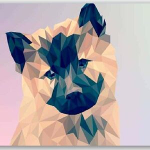 Diamond Painting Puppy Vector tekening voorbeeldafbeelding van het volledige ontwerp
