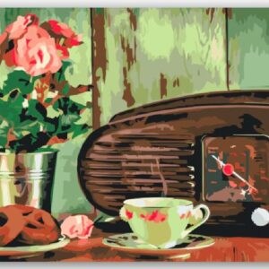 Diamond Painting Retroradio voorbeeldafbeelding van het volledige ontwerp