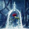 Diamond Painting Roos In Glas voorbeeldafbeelding van het volledige ontwerp