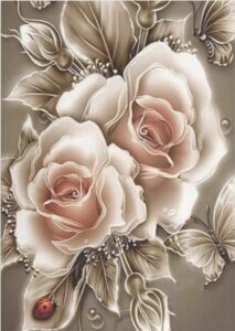 Diamond Painting – Roos ontmoet vlinders