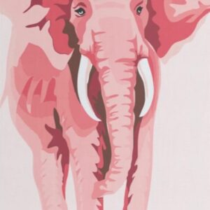 Diamond Painting Roze olifant voorbeeldafbeelding van het volledige ontwerp