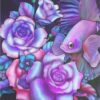 Diamond Painting Rozen Met Vis voorbeeldafbeelding van het volledige ontwerp