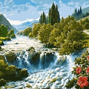 Diamond Painting Stromend riviertje voorbeeldafbeelding van het volledige ontwerp