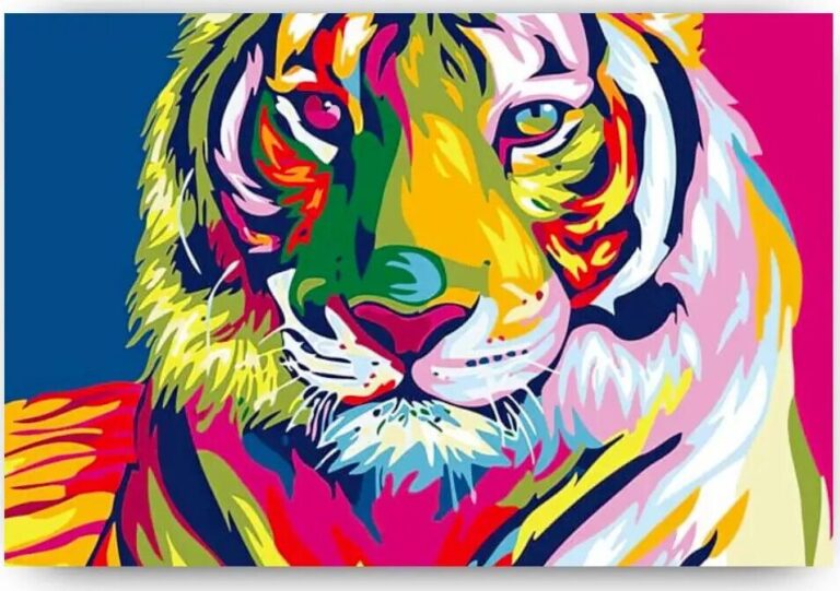 Diamond Painting Tijger voorbeeldafbeelding van het volledige ontwerp
