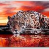 Diamond Painting Tijger Aan Het Water voorbeeldafbeelding van het volledige ontwerp