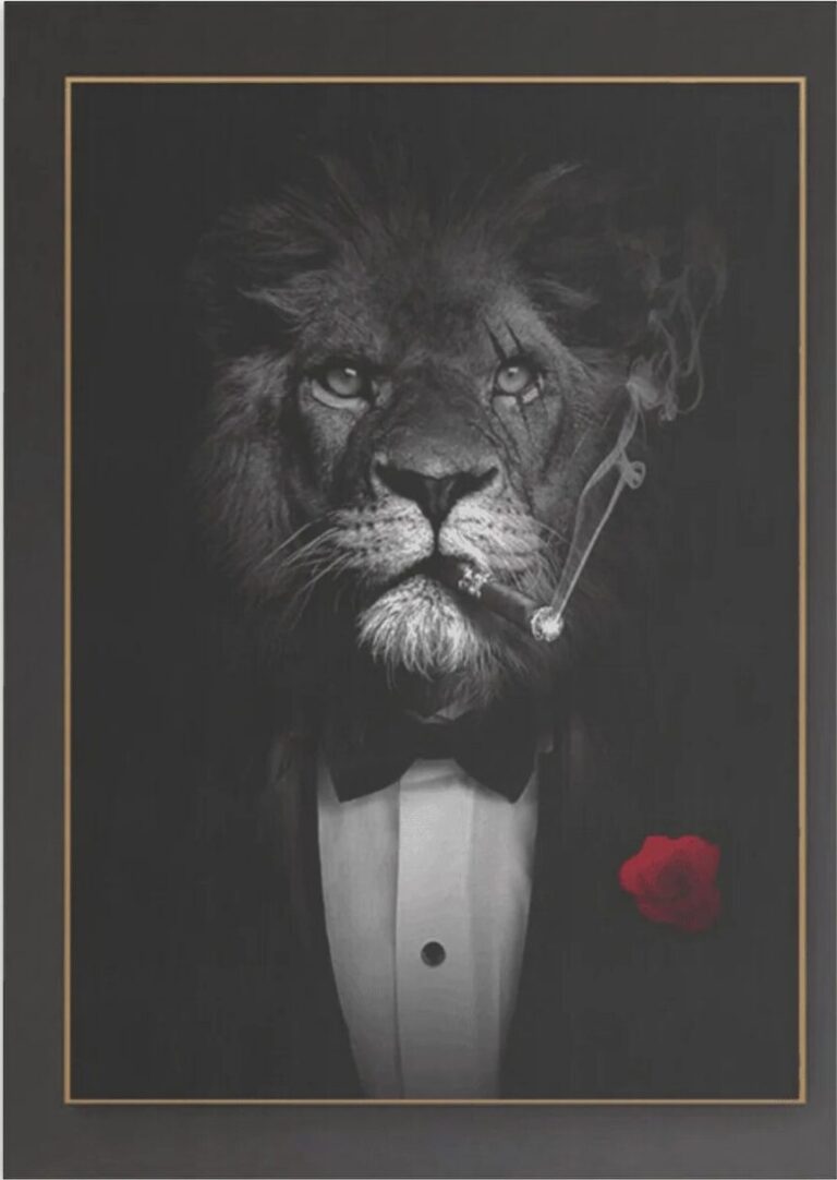 Diamond Painting Tijger in een pak – SEOS Shop voorbeeldafbeelding van het volledige ontwerp