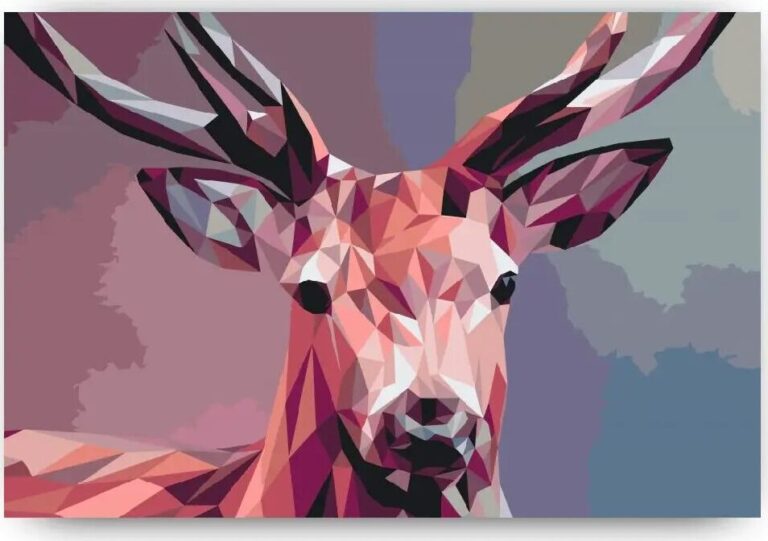 Diamond Painting Vector hert voorbeeldafbeelding van het volledige ontwerp