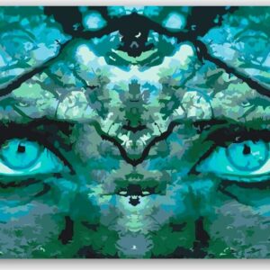 Diamond Painting Verborgen vrouw in het bos voorbeeldafbeelding van het volledige ontwerp