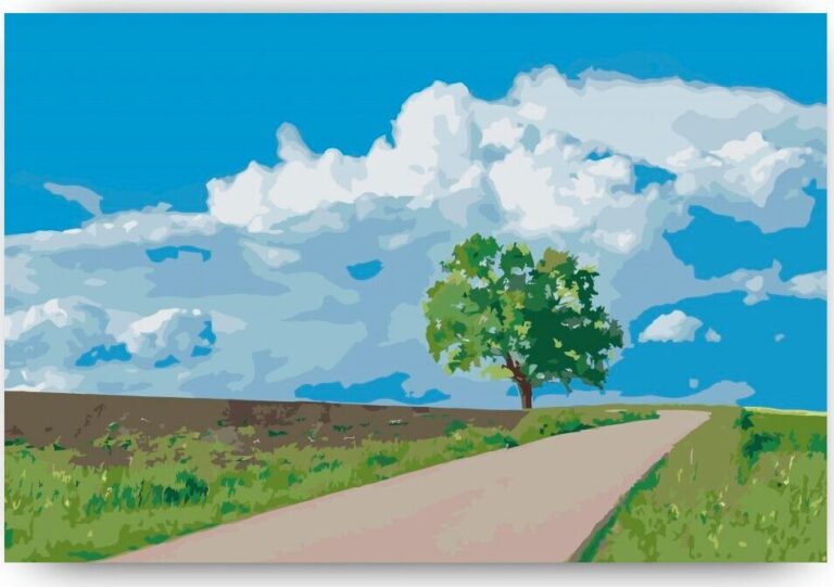 Diamond Painting Verlaten boom voorbeeldafbeelding van het volledige ontwerp