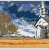 Diamond Painting Verlaten kerk voorbeeldafbeelding van het volledige ontwerp