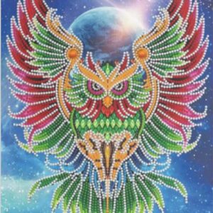 Diamond Painting Vleugels Uil voorbeeldafbeelding van het volledige ontwerp
