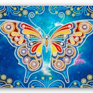 Diamond Painting Vlinder Blauw voorbeeldafbeelding van het volledige ontwerp