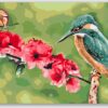 Diamond Painting Vlinder en ijsvogel voorbeeldafbeelding van het volledige ontwerp