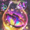 Diamond Painting Vlinder in het licht voorbeeldafbeelding van het volledige ontwerp