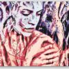 Diamond Painting Vrouw tussen de boomwortels voorbeeldafbeelding van het volledige ontwerp