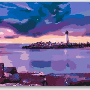 Diamond Painting Vuurtoren in Santa Cruz voorbeeldafbeelding van het volledige ontwerp