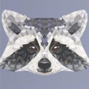 Diamond Painting Wasbeer polygoon voorbeeldafbeelding van het volledige ontwerp