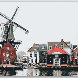 Diamond Painting Windmolen voorbeeldafbeelding van het volledige ontwerp
