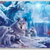 Diamond Painting Winter Wolf voorbeeldafbeelding van het volledige ontwerp
