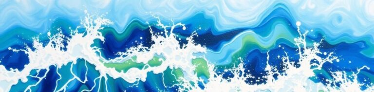 Diamond Painting Woeste golven, blauwe symfonie voorbeeldafbeelding van het volledige ontwerp