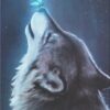 Diamond Painting Wolf met vlinder voorbeeldafbeelding van het volledige ontwerp