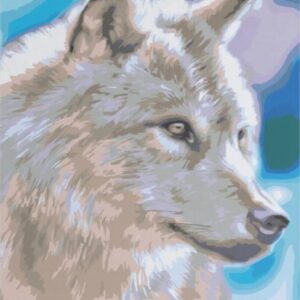 Diamond Painting Wolf profiel voorbeeldafbeelding van het volledige ontwerp
