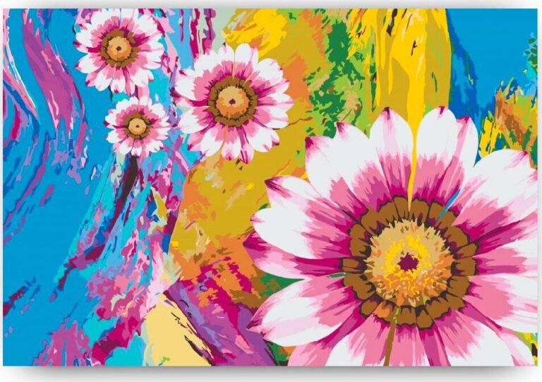 Diamond Painting Zomerbloemen voorbeeldafbeelding van het volledige ontwerp