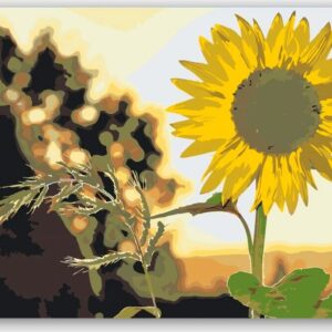 Diamond Painting Zonnebloemen in de wei voorbeeldafbeelding van het volledige ontwerp