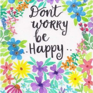 Diamond Painting Don't Worry, Be Happy voorbeeldafbeelding van het volledige ontwerp