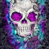 Diamond Painting Doodshoofd voorbeeldafbeelding van het volledige ontwerp
