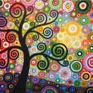 Diamond Painting Dromen Boom Direct Leverbaar voorbeeldafbeelding van het volledige ontwerp