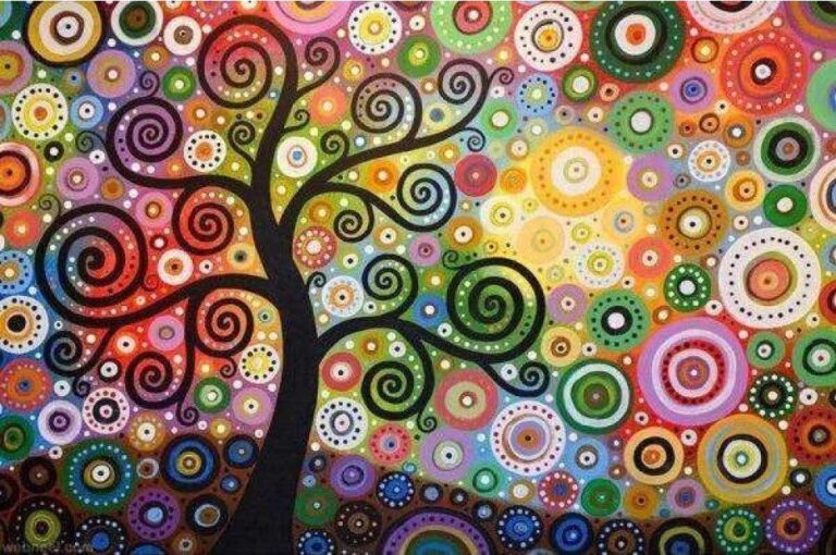 Diamond Painting Dromen Boom Direct Leverbaar voorbeeldafbeelding van het volledige ontwerp