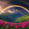 Diamond Painting Dubbele regenboog voorbeeldafbeelding van het volledige ontwerp