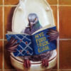 Diamond Painting Duif Op Toilet voorbeeldafbeelding van het volledige ontwerp