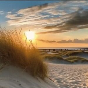 Diamond Painting Duinen - Zonsondergang voorbeeldafbeelding van het volledige ontwerp