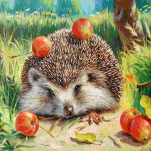 Diamond Painting Egel voorbeeldafbeelding van het volledige ontwerp