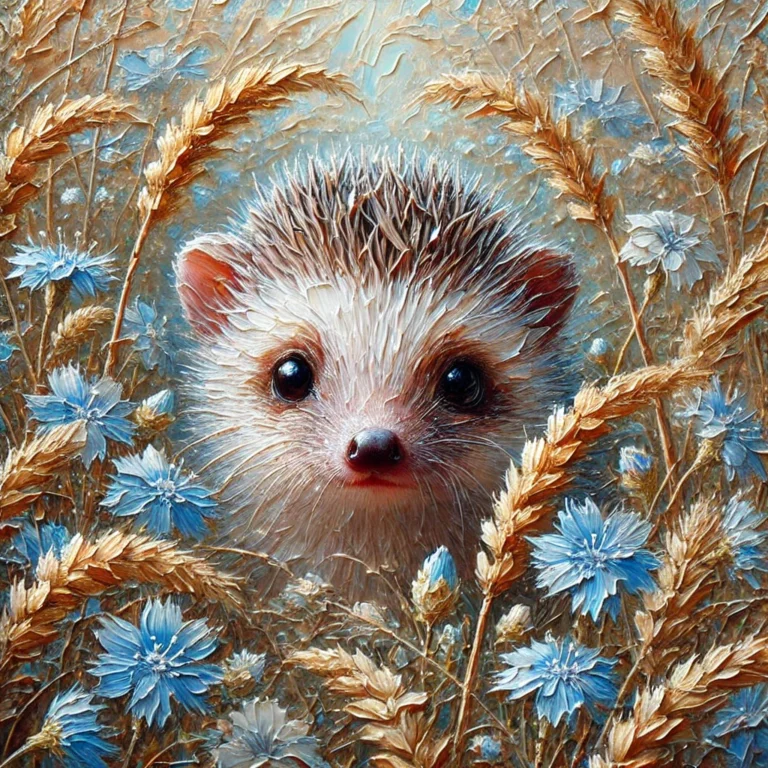 Diamond Painting Egel Eden voorbeeldafbeelding van het volledige ontwerp
