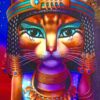 Diamond Painting Egyptische Kat Visgraat voorbeeldafbeelding van het volledige ontwerp