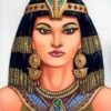 Diamond Painting Egyptische Koningin voorbeeldafbeelding van het volledige ontwerp