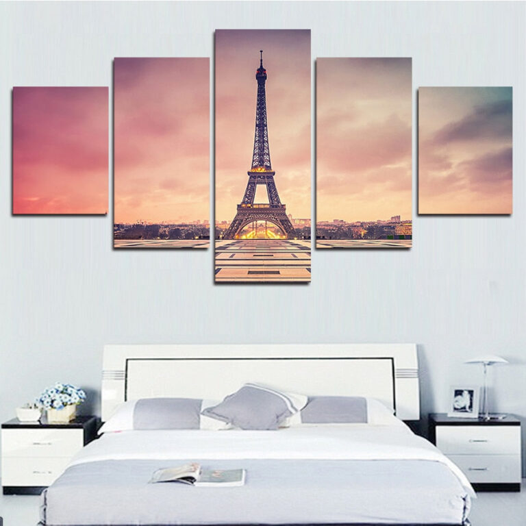 Diamond Painting Eiffeltoren 5 Luiken voorbeeldafbeelding van het volledige ontwerp