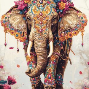 Diamond Painting Elegante olifant voorbeeldafbeelding van het volledige ontwerp