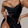 Diamond Painting Elegante vrouw in jurk voorbeeldafbeelding van het volledige ontwerp