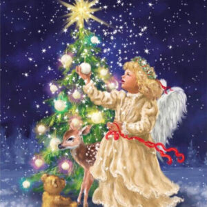 Diamond Painting Engel Kerstboom voorbeeldafbeelding van het volledige ontwerp