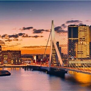 Diamond Painting Erasmusbrug voorbeeldafbeelding van het volledige ontwerp